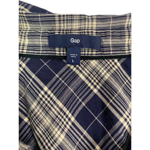 Gap Women's Navy Blue & Tan Buttoned Down Top - Picture 3 of 6